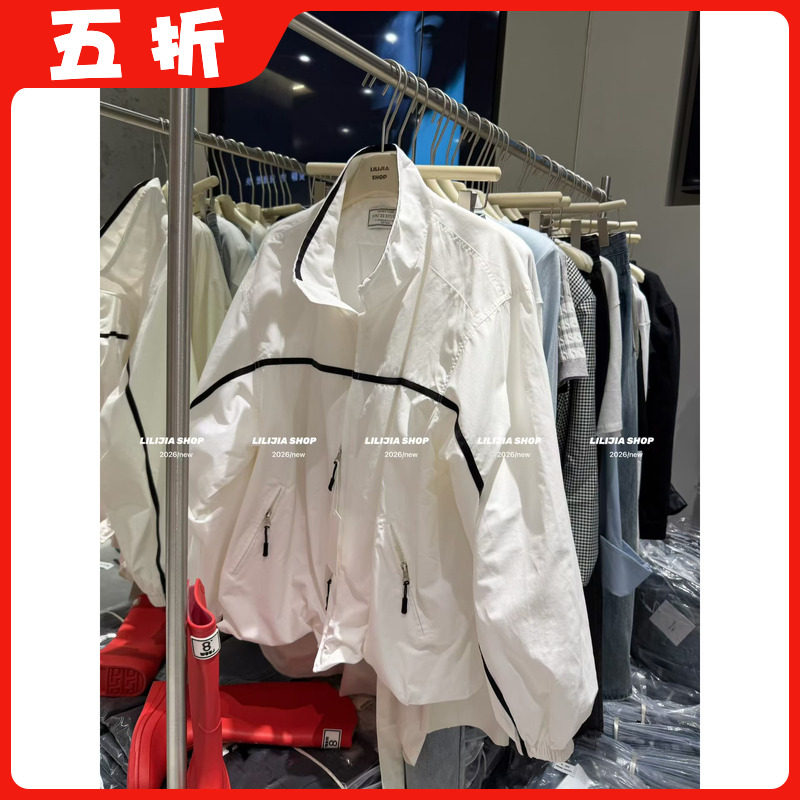 【五折】2026春季新款韩版宽松休闲百搭撞色冲锋衣外套女夹克上衣