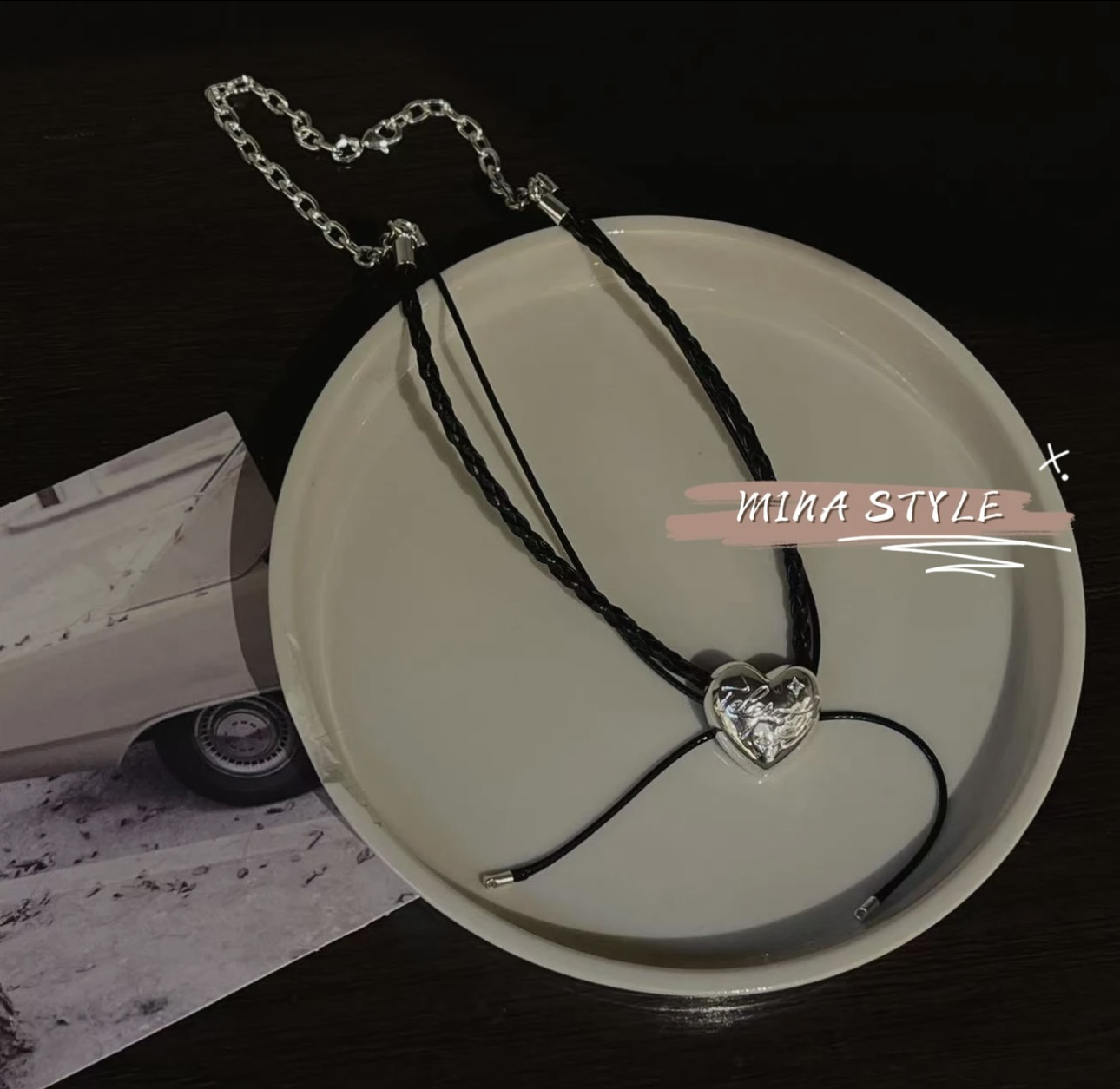 Miss家2025新款韩版时尚百搭显瘦爱心吊坠项链女个性轻奢颈链