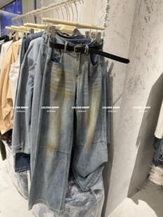 百搭显瘦高腰宽松直筒脏脏阔腿牛仔裤 Miss家 时尚 韩版 女 2026新款