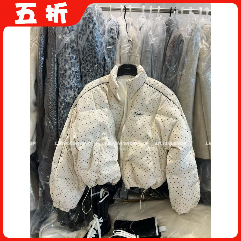 【五折】2025冬季新款韩版时尚百搭宽松显瘦波点短款羽绒服外套女