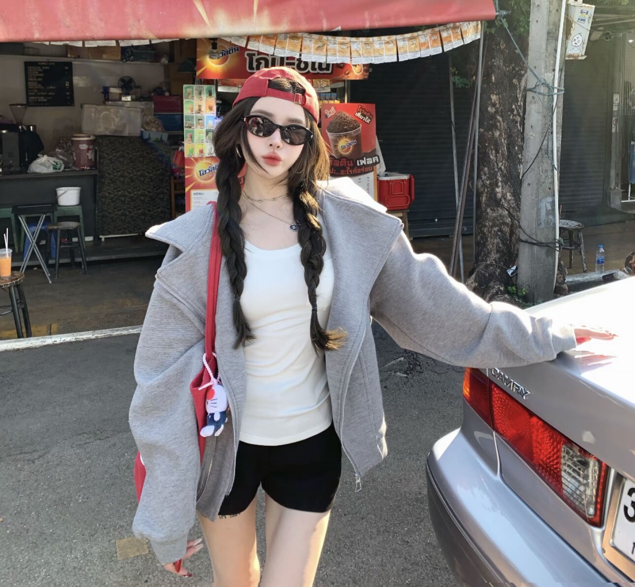 Miss家 2026新款韩版时尚百搭显瘦连帽卫衣女宽松慵懒风外套上衣