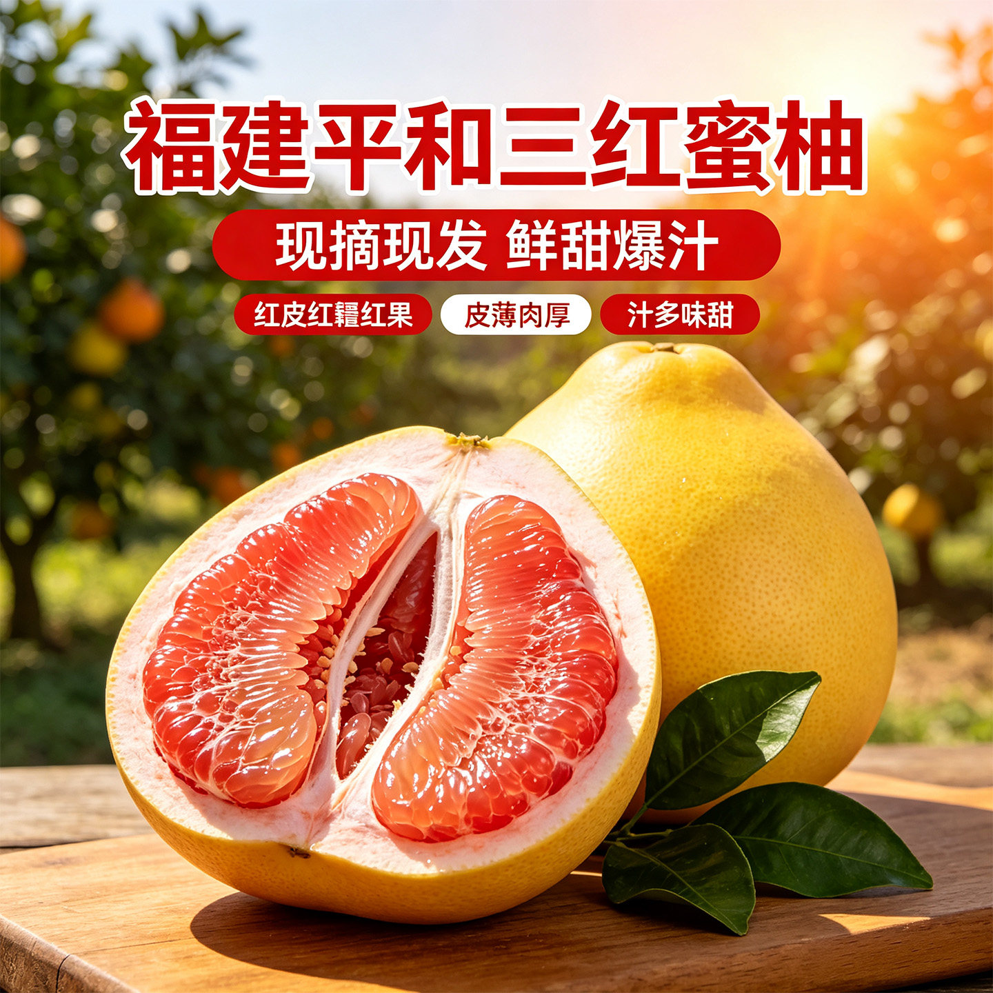 产地直发精品红心蜜柚礼盒装