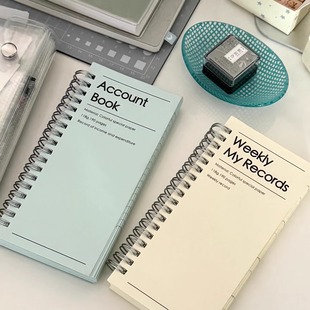 韩系简约A6 slim线圈手账本ins风功能学生实用加厚笔记本日记本子