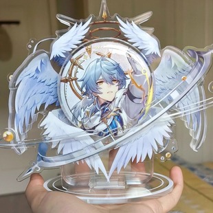 天使之翼高颜值谷美吧唧砖谷子保护托亚克力磁吸立牌徽章收藏收纳