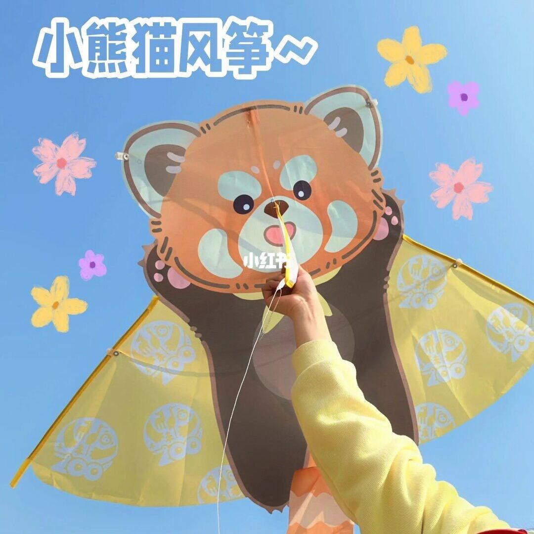 小红书同款小熊猫和杜杜风筝