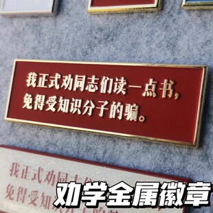 劝同志们多读点书金属徽章复古劝解学生励志书包笔袋装饰挂件礼物