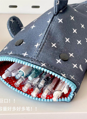 可爱星星鲨鱼笔袋大容量文具盒