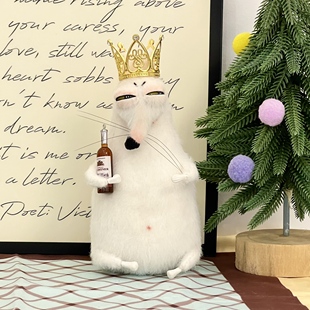 俄罗斯创意丑萌毛毡公仔狡猾眯眼狐狸玩偶抽象搞笑摆件生日礼物