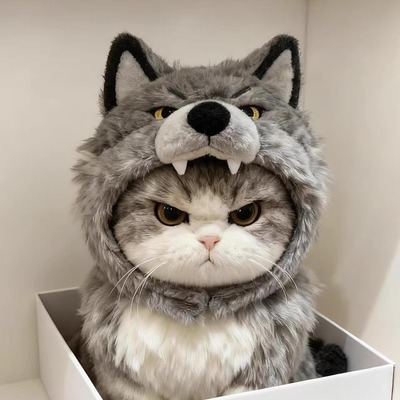 可爱奶凶小狼娃衣萌宠头套