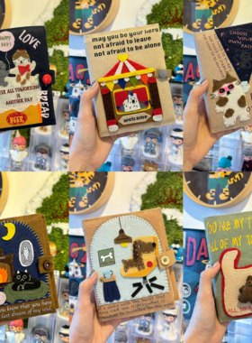 不织布卡册diy腊肠狗材料包拍立得3寸小卡收纳二宫格相册毕业礼物