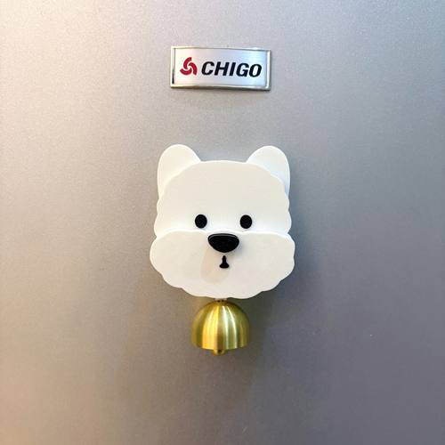 可爱小狗门铃西高地比熊冰箱贴