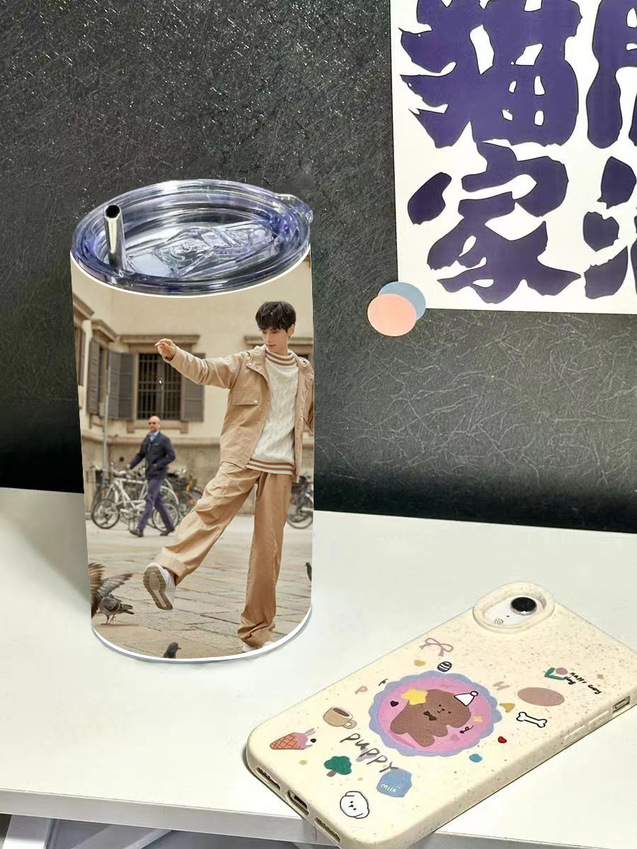 罗云熙周边保温杯保冷不锈钢咖啡杯随行杯高颜值杯子水杯带吸管