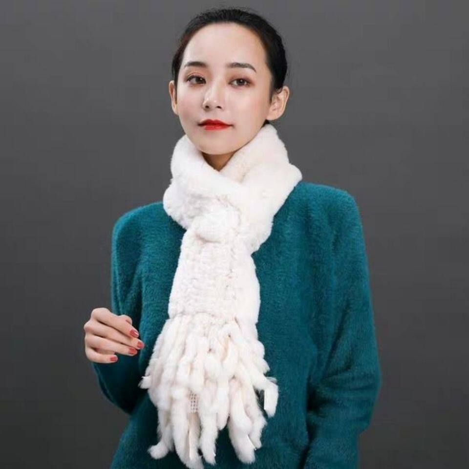 围巾女秋冬季獭兔毛编织韩版新款双面加厚保暖时尚百搭特价流苏