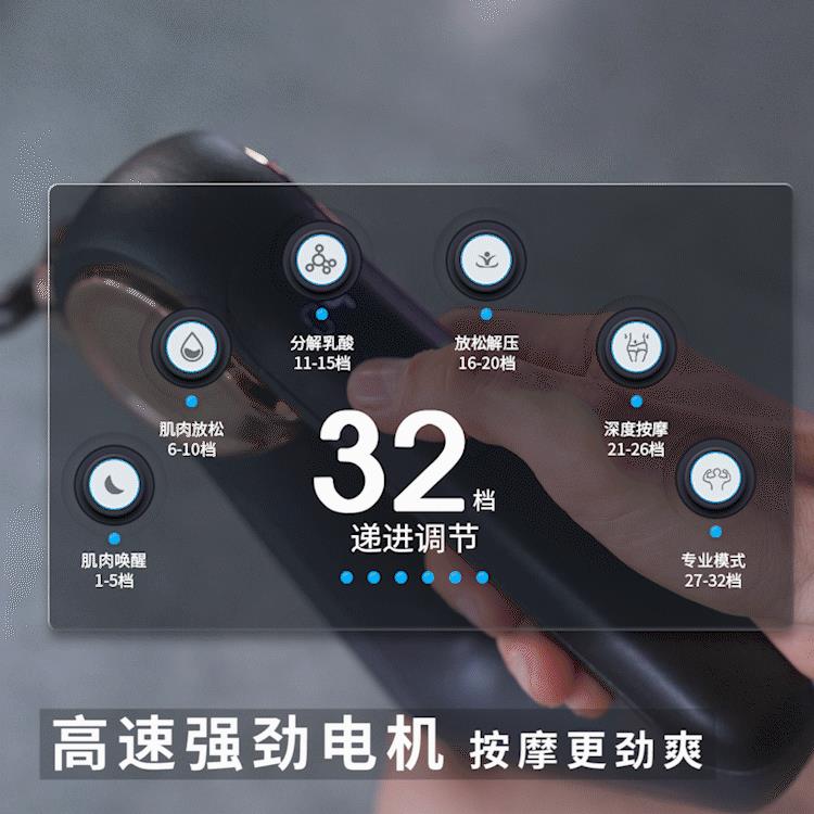跨境美国三角筋膜枪仪强劲动力深度肌肉放松器电动健身按摩枪仪器