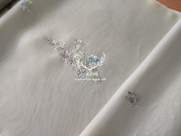 苏绣手工绣花真丝老绣长幅衣料高端中式服装汉服旗袍定制刺绣面料