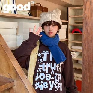 美好商店MeihaoStore基础truth love发泡字母印花圆领套头卫衣