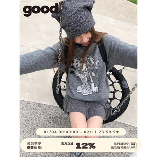 美好商店MeihaoStore「善恶终有豹」轻亚风豹子女孩圆领套头毛衣