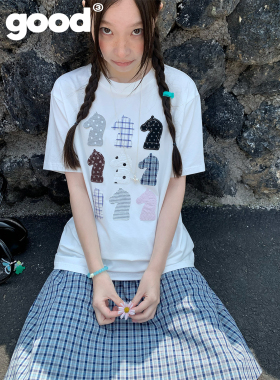 美好商店MeihaoStore「checkmate」象棋马九宫格彩色贴布短袖T恤