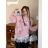 美好商店MeihaoStore「大购特go」水果大采购小熊黑粉波点长袖 T恤