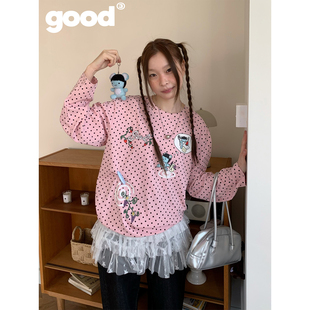 美好商店MeihaoStore「大购特go」水果大采购小熊黑粉波点长袖T恤