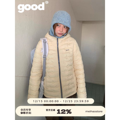 美好商店MeihaoStore「暖天星」淡黄色星星绗棉连帽排骨棉服