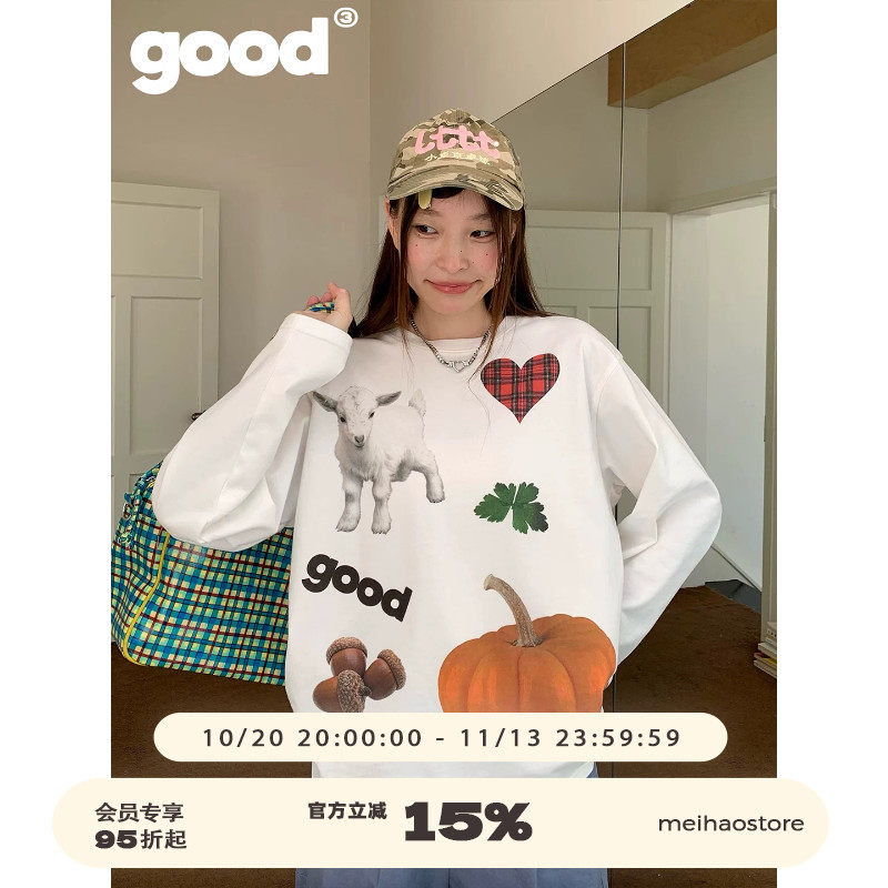 美好商店MeihaoStore「秋日农场」good丰收季秋日农场手账长袖T恤