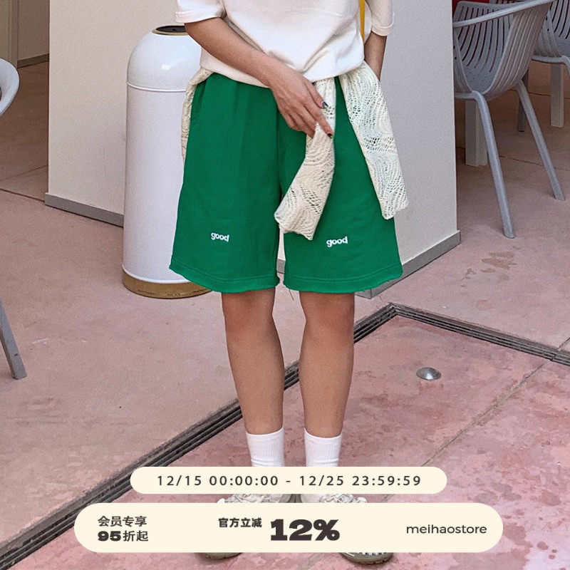 美好商店刺绣卫裤休闲