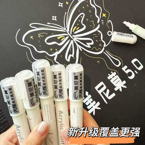 美尼莫1.0mm/5.0mm白色丙烯笔