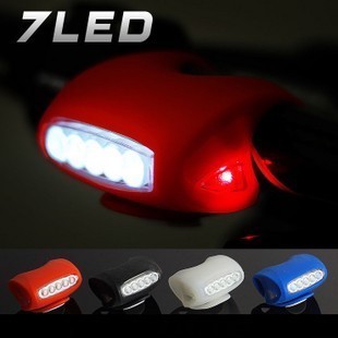 Đèn xe đạp 7LED silicone con ếch ánh sáng đèn pha ô tô đèn pha cảnh báo ánh sáng xe đạp leo núi đèn trang trí nhấp nháy chết ruồi đèn ếch lớn chân chống xe máy hình bàn chân thắng tay xe máy