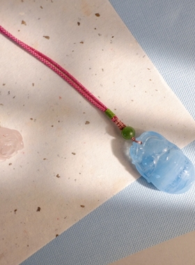 泠语匠造 海蓝宝雕件 吊坠 仿古瑞兽