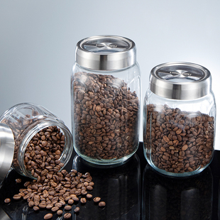 玻璃咖啡豆密封罐保存罐咖啡粉储存罐储物瓶咖啡罐食品级保鲜罐子