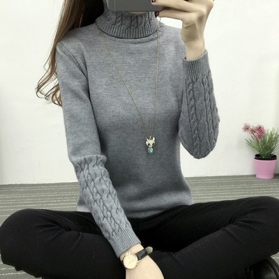 ladies winter half turtleneck women slim slim knit sweater