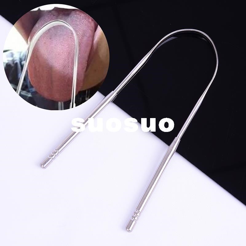 New Stainless Steel Tongue Scraper Cleaner Fresh Breath Dent