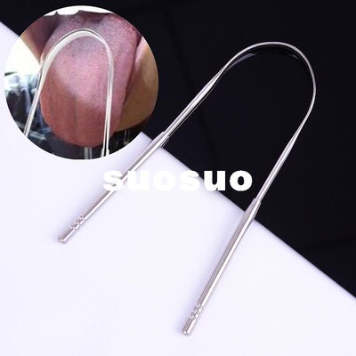 New Stainless Steel Tongue Scraper Cleaner Fresh Breath Dent