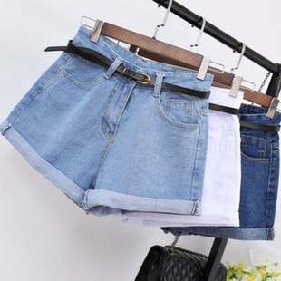 women loose denim shorts girls summer high waist short jeans