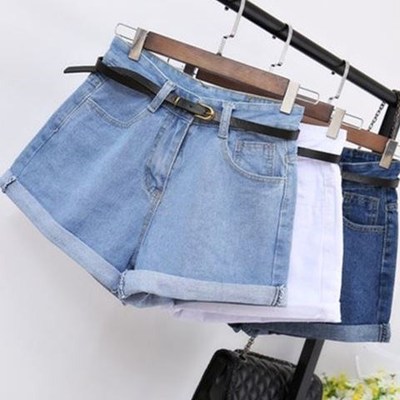 women loose denim shorts girls summer high waist short jeans