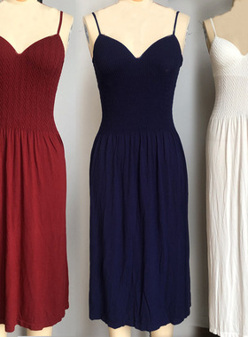 Spring/summer can be worn as a solidcolor camisole dress女裙