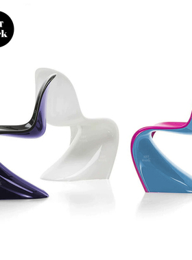 创意休闲Panton Chair轻奢出口品质双色潘通椅艺术餐椅现代靠背椅