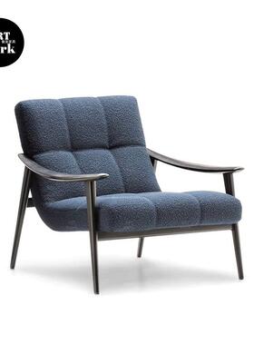 意式接待设计师单人沙发椅靠背椅样板房售楼处扶手椅FYNN休闲椅