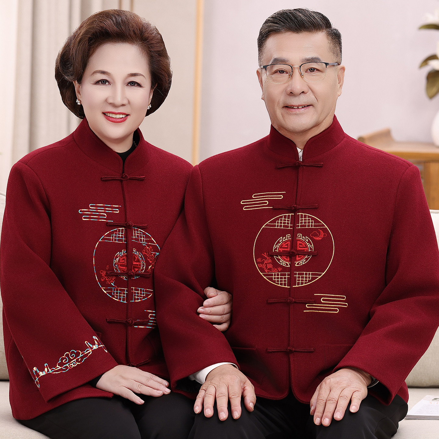 冬季唐装男情侣装中老年寿星老人衣服红色爷爷奶奶生日过大寿服装,男装,唐装,淘宝优惠券,粉丝福利购,淘宝优惠卷