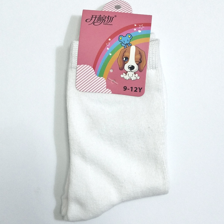 儿童白袜纯色棉透气春秋幼儿园男童女童休闲运动袜子小学生中筒袜