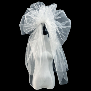 新娘主婚纱头纱抓泡云朵蓬蓬纱韩式摄影造型喜嫁头饰结婚拍照道具