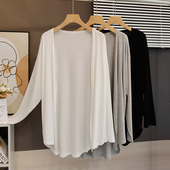 时尚 中长款 女春夏新款 披肩空调衫 宽松上衣薄外套潮 莫代尔防晒开衫