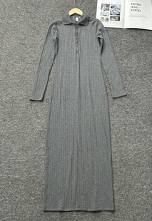 针织连衣裙女 显瘦中长款 7.8源货秋款 休闲百搭修身