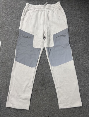 F182原货秋款松紧腰抽绳休闲拉绒直筒卫裤男