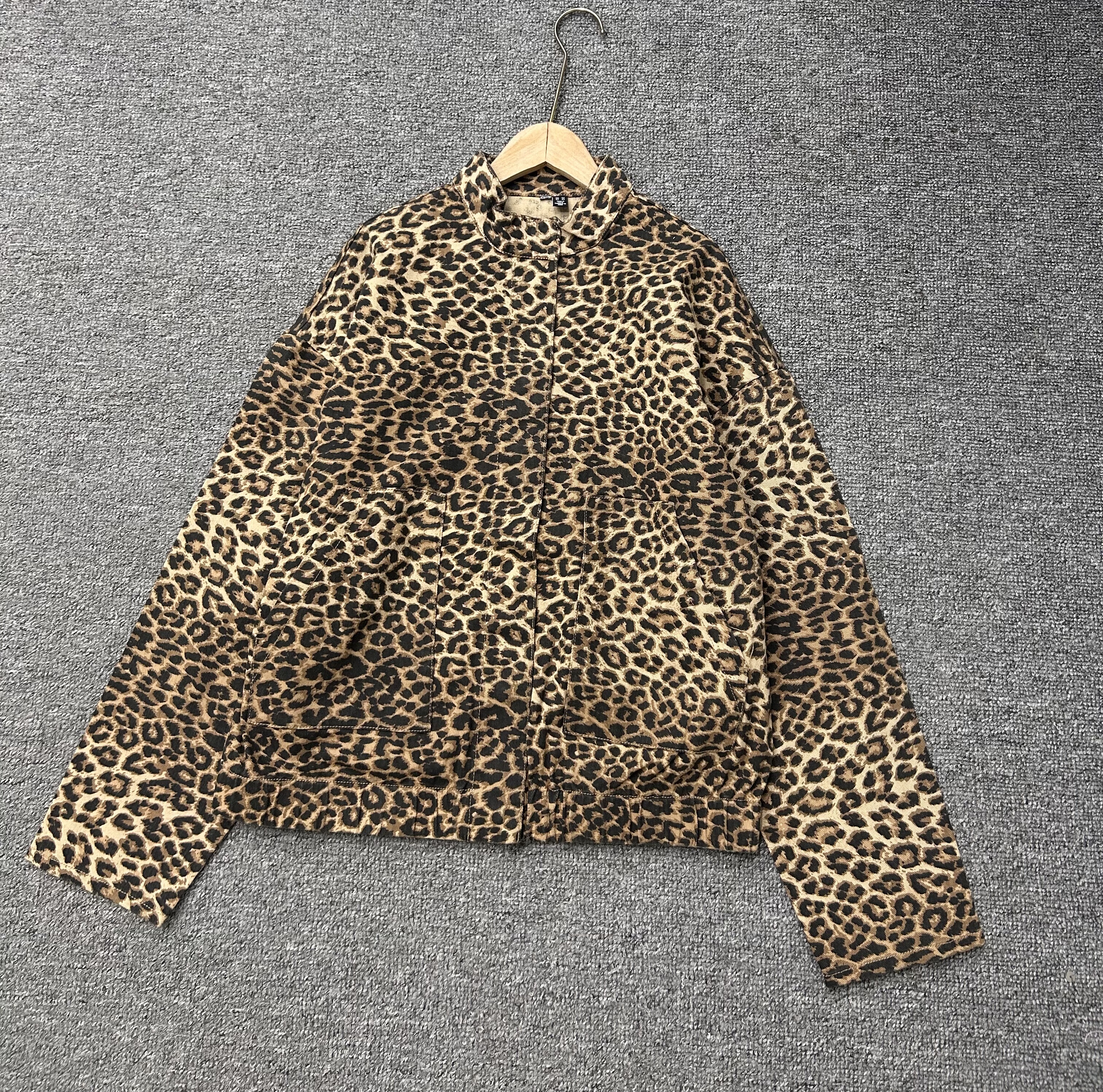 9.12源货少量秋款宽松豹纹印花长袖夹克外套女