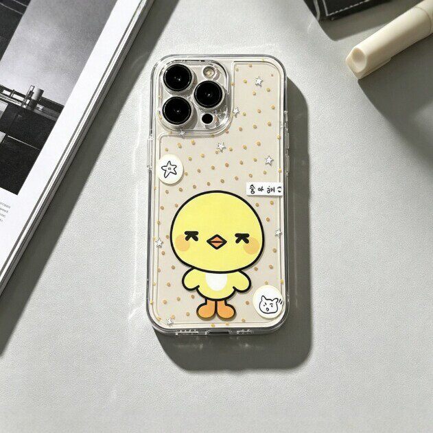 黄色小鸡适用苹果17161514promax手机壳13/12/XS/XR/7P11透8p软壳