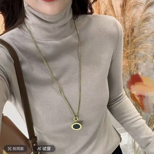 高领女款打底衫堆堆显瘦上衣纯色