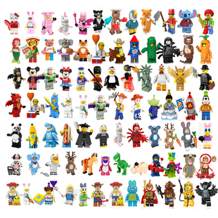 鲨鱼抽抽乐人仔 拼装积木香蕉火箭香肠火龙粉猪女毕业生人墙玩具