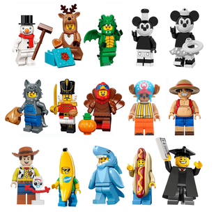 地球仪DIY抽抽乐人仔偶鲨鱼热狗拼装积木玩具蛋糕墙摆件饰品礼物8